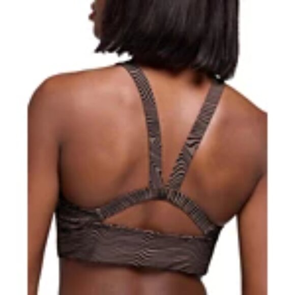 Brown Patterned Women's Swim Top - Picture 2 of 3